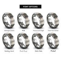 font options for inside engraving on gray satay skewer rings