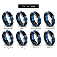 font options for inside engraving on blue & gray satellite rings