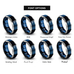 font options for inside engraving on blue & gray satellite rings