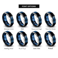 font options for inside engraving on blue & gray satellite rings
