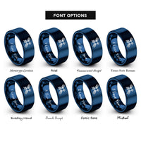 font options for inside engraving on blue satellite rings
