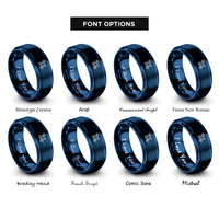 font options for inside engraving on blue satellite rings