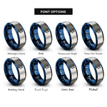 font options for inside engraving on blue & gray satellite dish rings