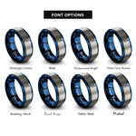 font options for inside engraving on blue & grey satellite dish rings