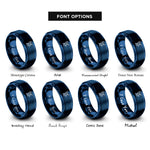 font options for inside engraving on blue satellite dish rings