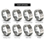 font options for inside engraving on grey satellite dish rings