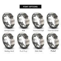 font options for inside engraving on grey satellite dish rings