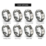 font options for inside engraving on gray satellite dish rings
