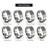 font options for inside engraving on gray satellite dish rings