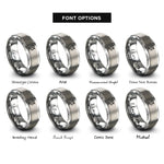 font options for inside engraving on grey satellite dish rings