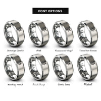 font options for inside engraving on gray satellite dish rings