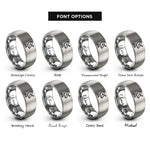 font options for inside engraving on gray satellite dish rings