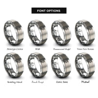 font options for inside engraving on gray satellite dish rings