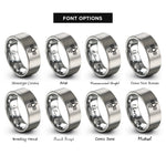 font options for inside engraving on gray satellite rings