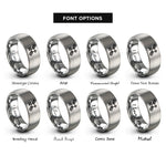 font options for inside engraving on grey satellite rings