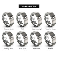 font options for inside engraving on grey satellite rings
