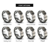 font options for inside engraving on grey satellite rings