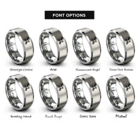 font options for inside engraving on silver satellite rings