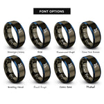 font options for inside engraving on gunmetal & blue satellite rings