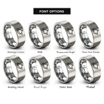 font options for inside engraving on grey saturn rings