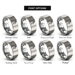 font options for inside engraving on gray saturn lead rings