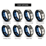 font options for inside engraving on black & blue & grey saturn sigil rings