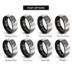 font options for inside engraving on black & gray saturn sigil rings
