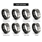 font options for inside engraving on black & gray saturn sigil rings