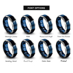 font options for inside engraving on blue & silver saturn sigil rings