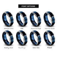 font options for inside engraving on blue & silver saturn sigil rings