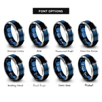 font options for inside engraving on blue & silver saturn sigil rings