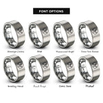font options for inside engraving on silver saturn symbol circle rings