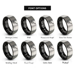 font options for inside engraving on black & grey sauce brush rings
