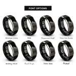 font options for inside engraving on black & grey sauce brush rings