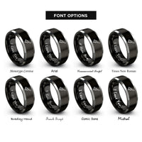 font options for inside engraving on black & grey sauce brush rings