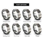 font options for inside engraving on grey sauce brush rings