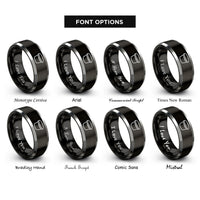 font options for inside engraving on black & grey sauce cup lid rings