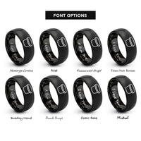 font options for inside engraving on black sauce cup lid rings