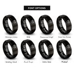 font options for inside engraving on black sauce cup lid rings