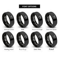 font options for inside engraving on black sauce cup lid rings