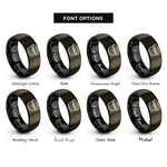 font options for inside engraving on gunmetal & black sauce cup lid rings