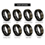font options for inside engraving on gunmetal & black sauce cup lid rings