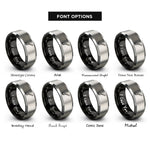 font options for inside engraving on black & gray sauce spoon rings