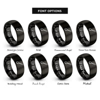 font options for inside engraving on black sauce spoon rings