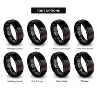 font options for inside engraving on black sauce spoon rings