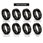 font options for inside engraving on black sauce spoon rings