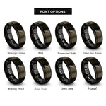 font options for inside engraving on gunmetal & black sauce spoon rings
