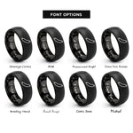 font options for inside engraving on black sausage link rings