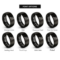 font options for inside engraving on black sausage link rings