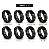 font options for inside engraving on black saute pan rings